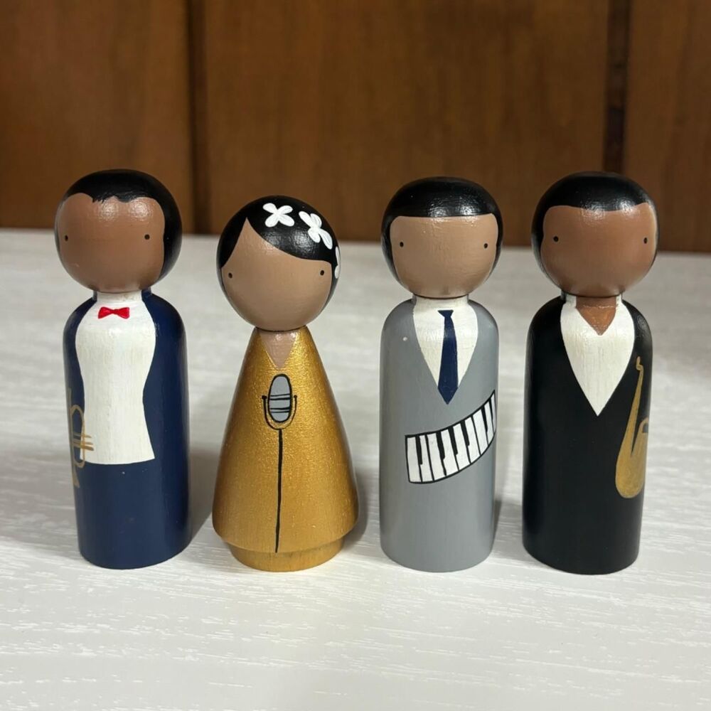 Jazz Cats Wooden Dolls set by Goose Grease